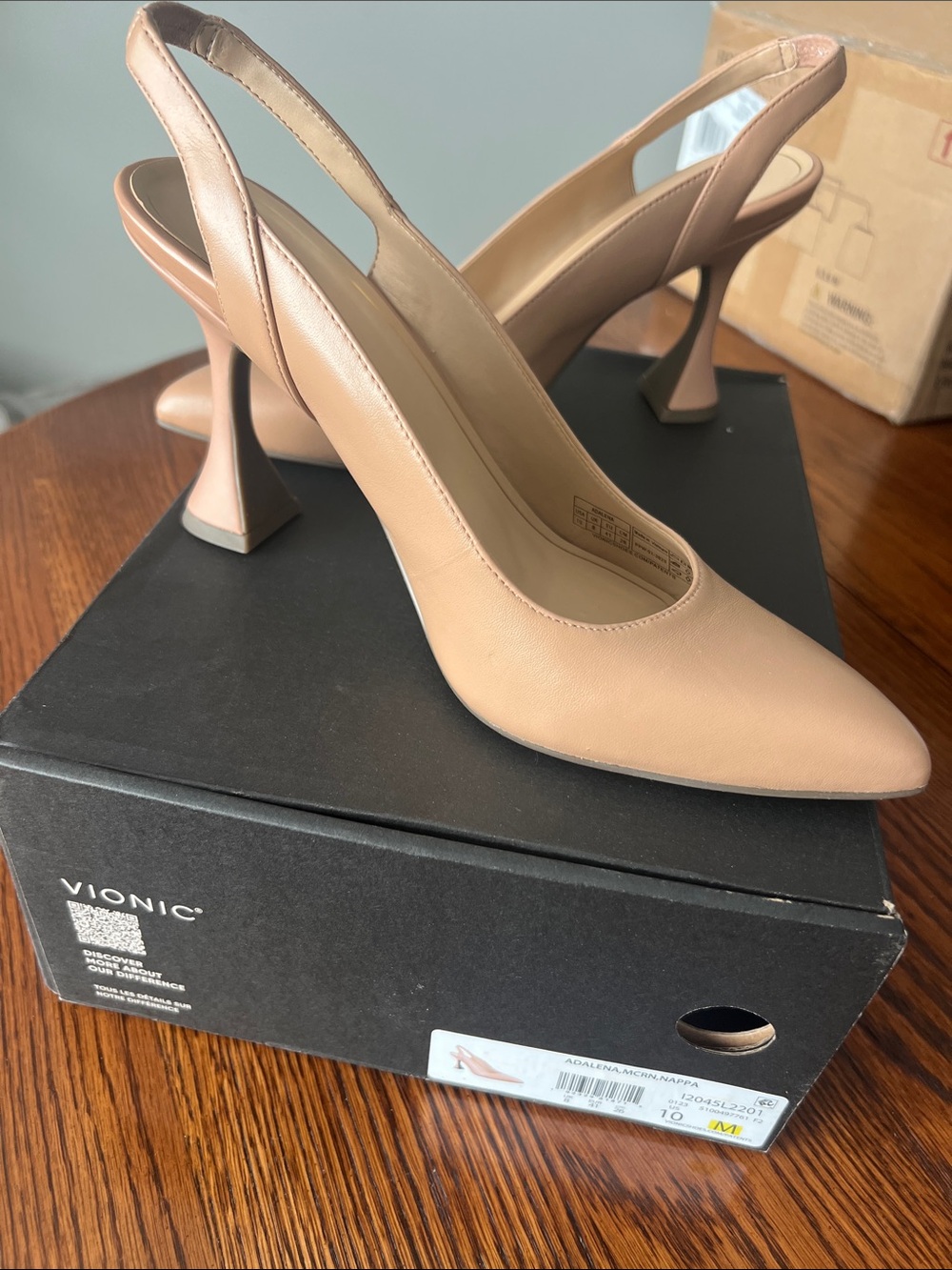 Vionic Blush Tan Slingback Pointed-Toe Heels